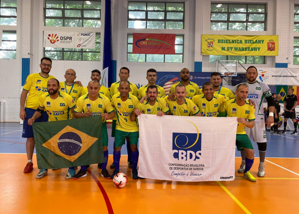 Brasil estreia contra a Eslováquia na Copa do Mundo de Futsal Veterano de Surdos na Polônia